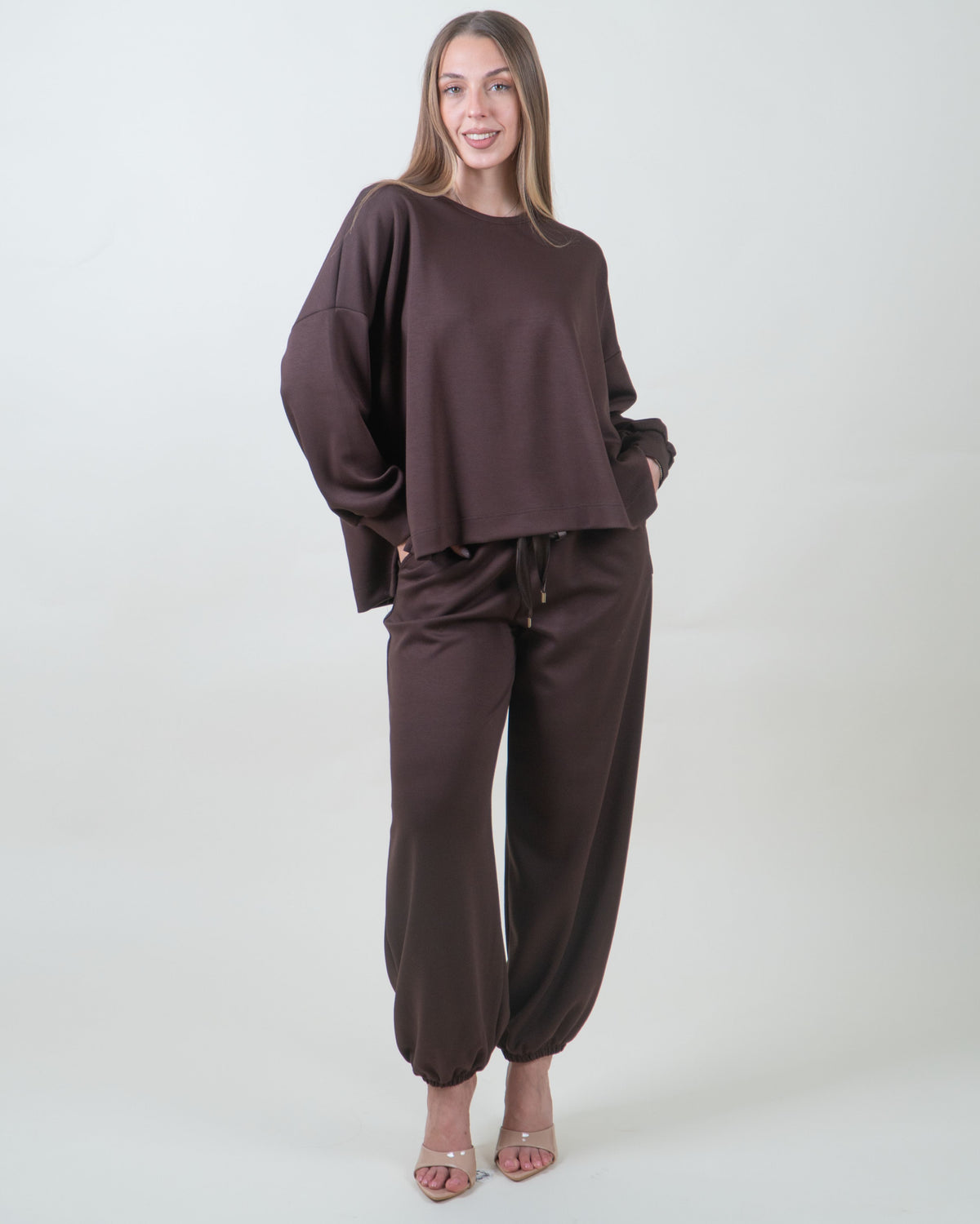 Pantaloni jogger marrone|Colore:Marrone