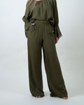 Pantaloni verde a gamba larga|Colore:Verde militare