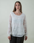 Blusa in pizzo floreale|Colore:Burro
