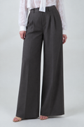 Pantaloni palazzo verde militare con pinces|Colore:Verde militare