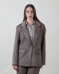 Blazer monopetto fango effetto suede|Colore:Fango