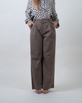 Pantaloni fango a palazzo con pinces|Colore:Fango