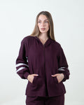 Felpa bordeaux con cappuccio e bande a contrasto|Colore:Bordeaux