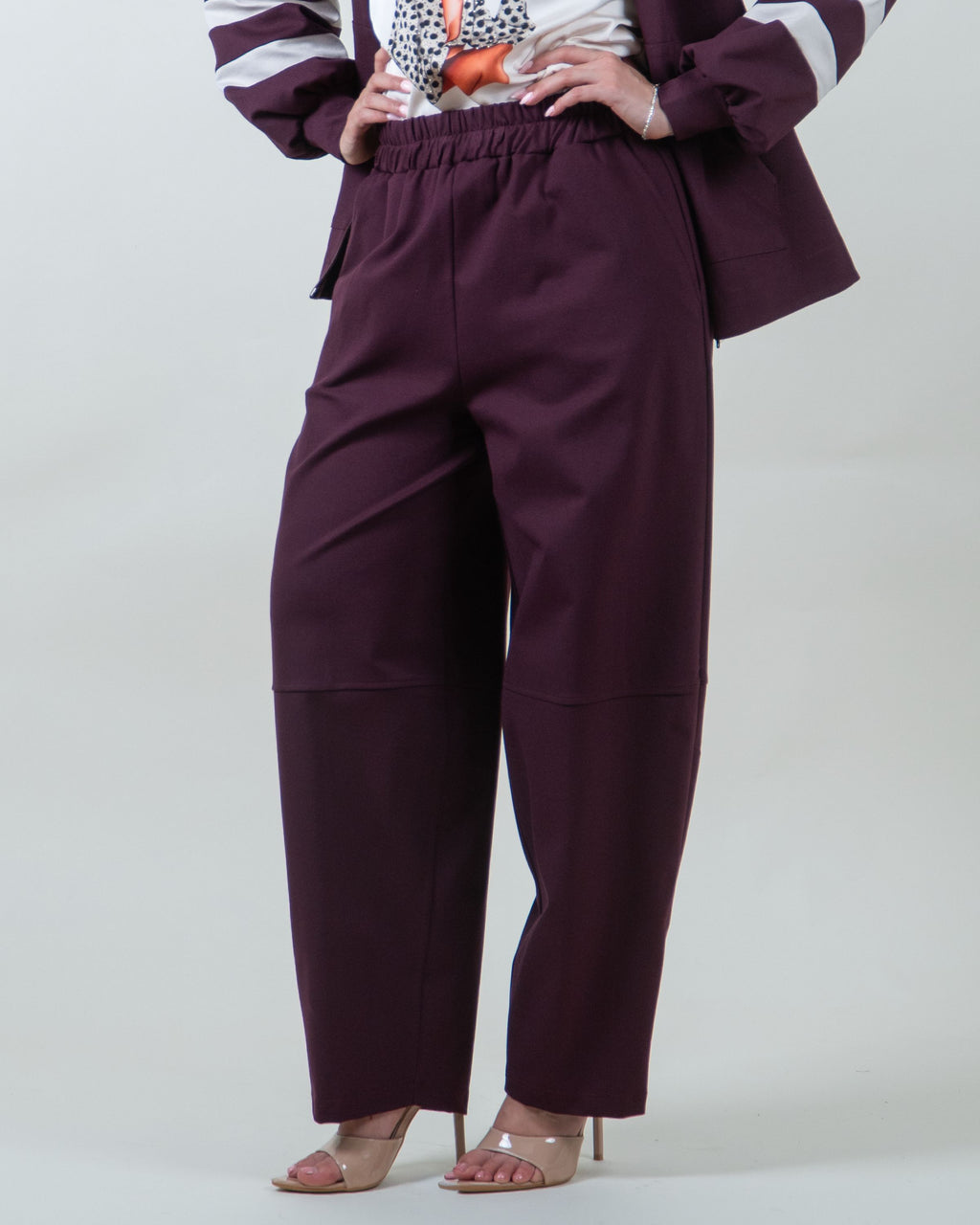 Pantaloni Balloon in Felpa Bordeaux|Colore:Bordeaux