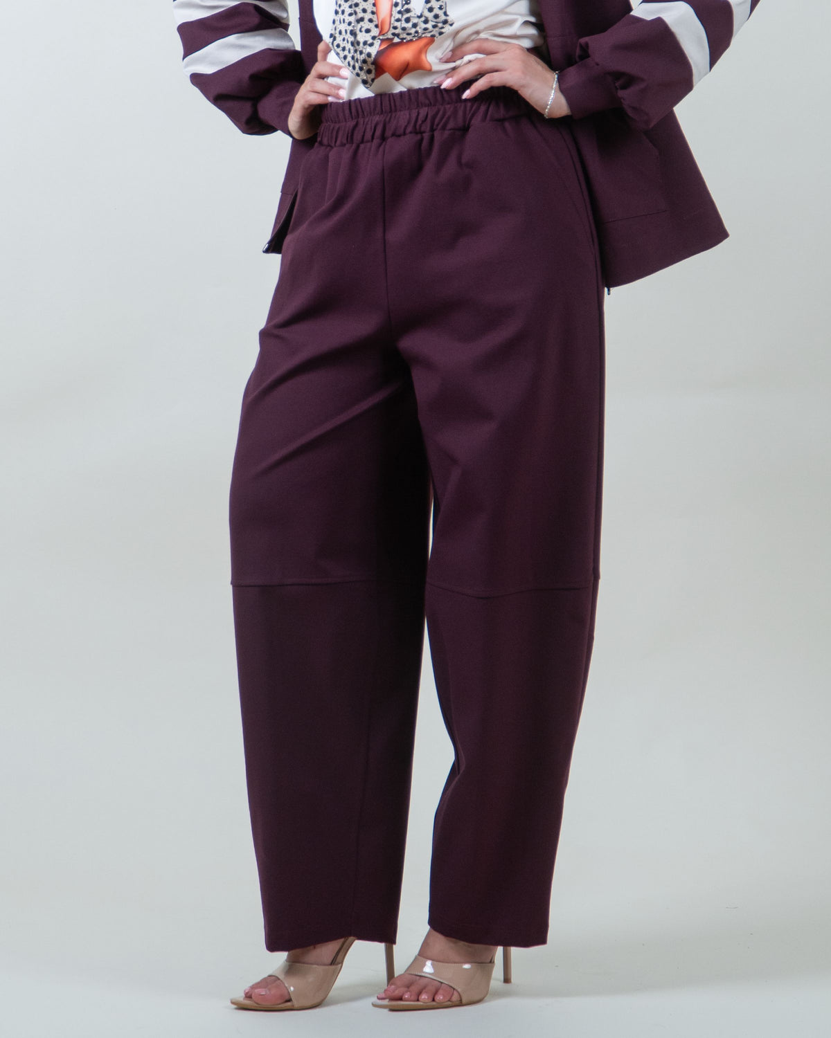 Pantaloni Balloon in Felpa Bordeaux|Colore:Bordeaux