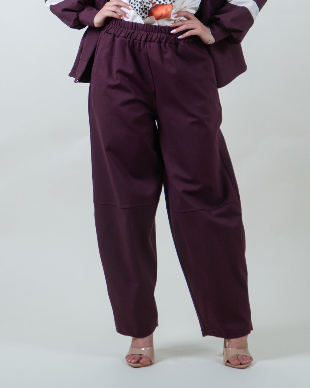 Pantaloni Balloon in Felpa Bordeaux|Colore:Bordeaux