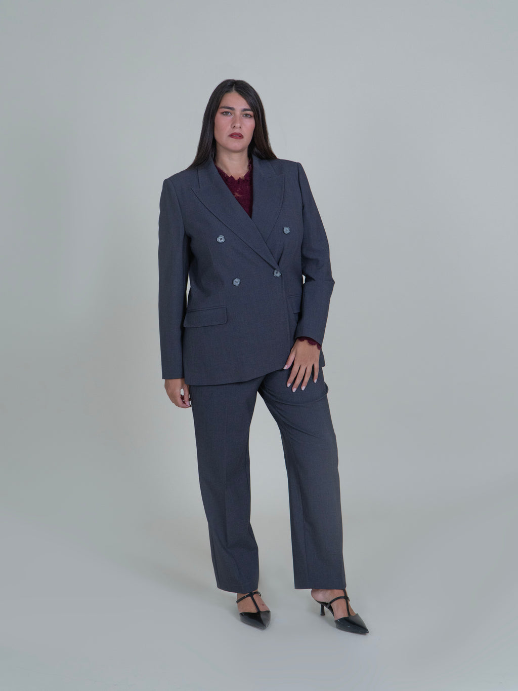 Blazer Doppiopetto Grigio|Colore:Grigio