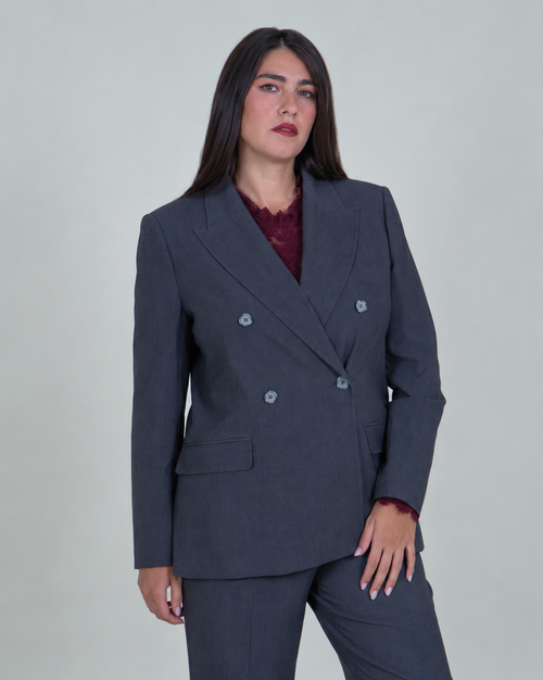 Blazer Doppiopetto Grigio|Colore:Grigio