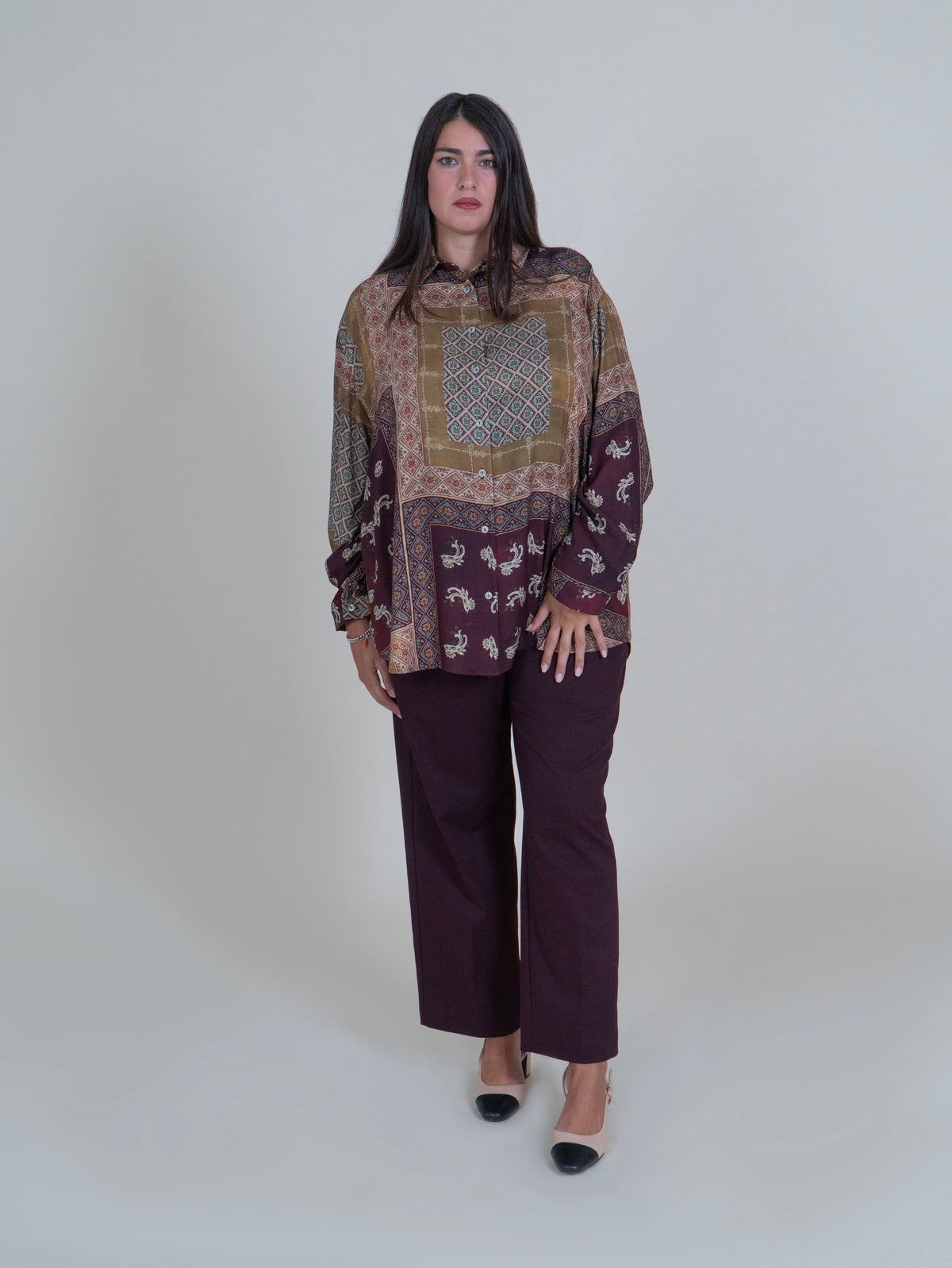 Camicia Oversize Fantasia Foulard|Colore:Fantasia