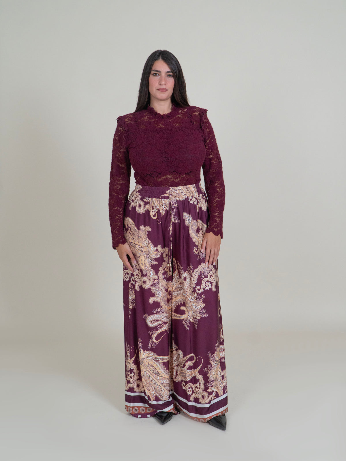 Pantaloni Palazzo Fantasia Paisley|Colore:Fantasia