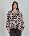 Blusa Fantasia Animalier con Dettaglio Gioiello|Colore:Fantasia