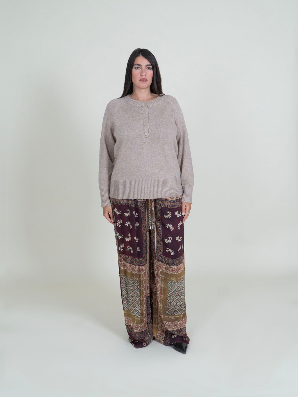 Pantaloni Palazzo Fantasia Foulard|Colore:Fantasia