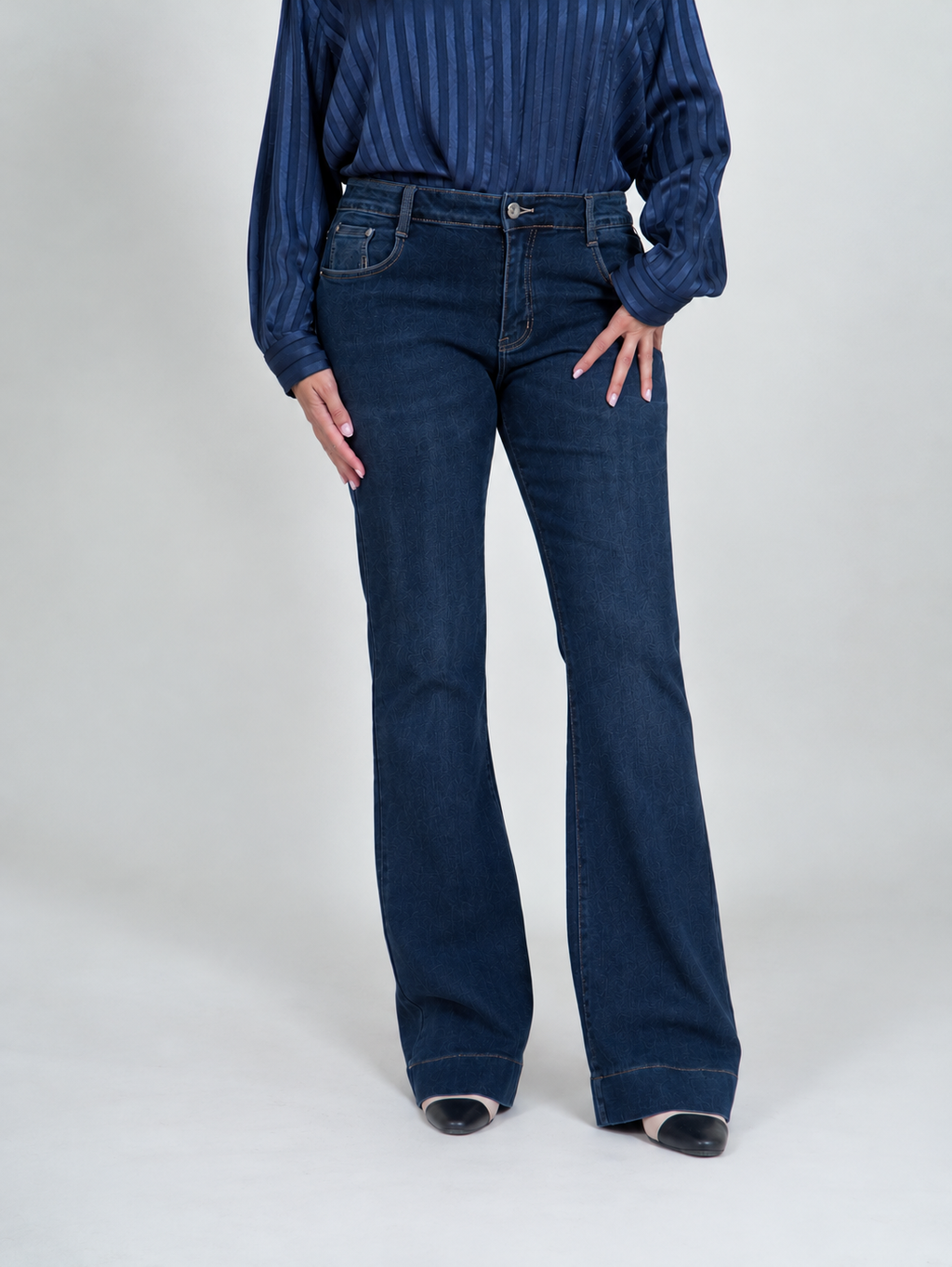 Jeans Flare in Denim Blu|Colore:Jeans