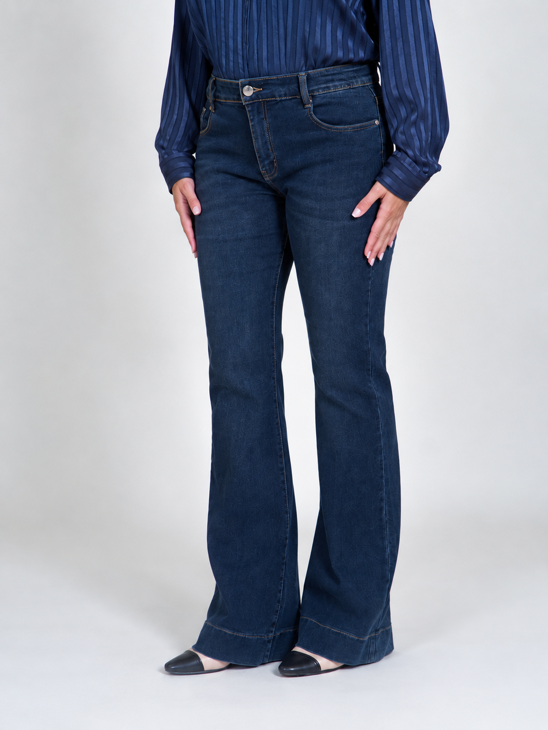 Jeans Flare in Denim Blu|Colore:Jeans