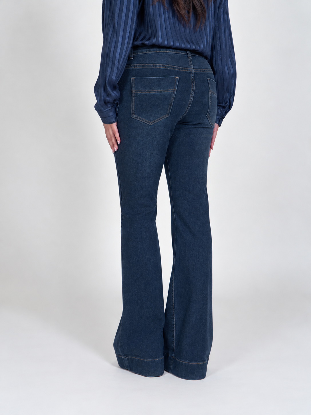 Jeans Flare in Denim Blu|Colore:Jeans