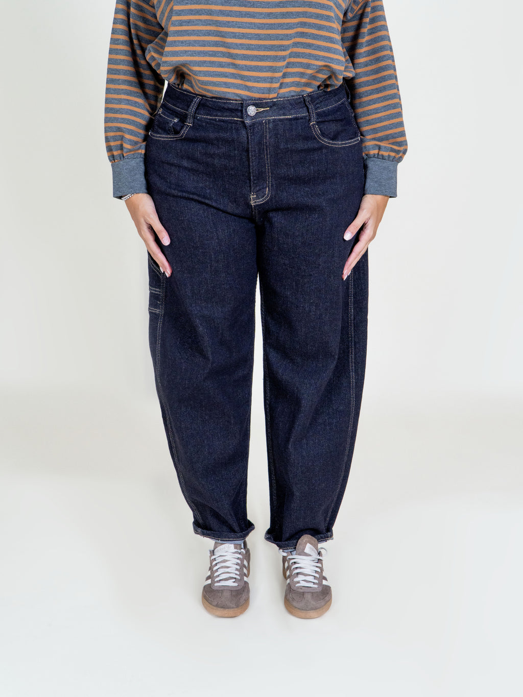 Jeans Barrel in denim blu scuro|Colore:Jeans