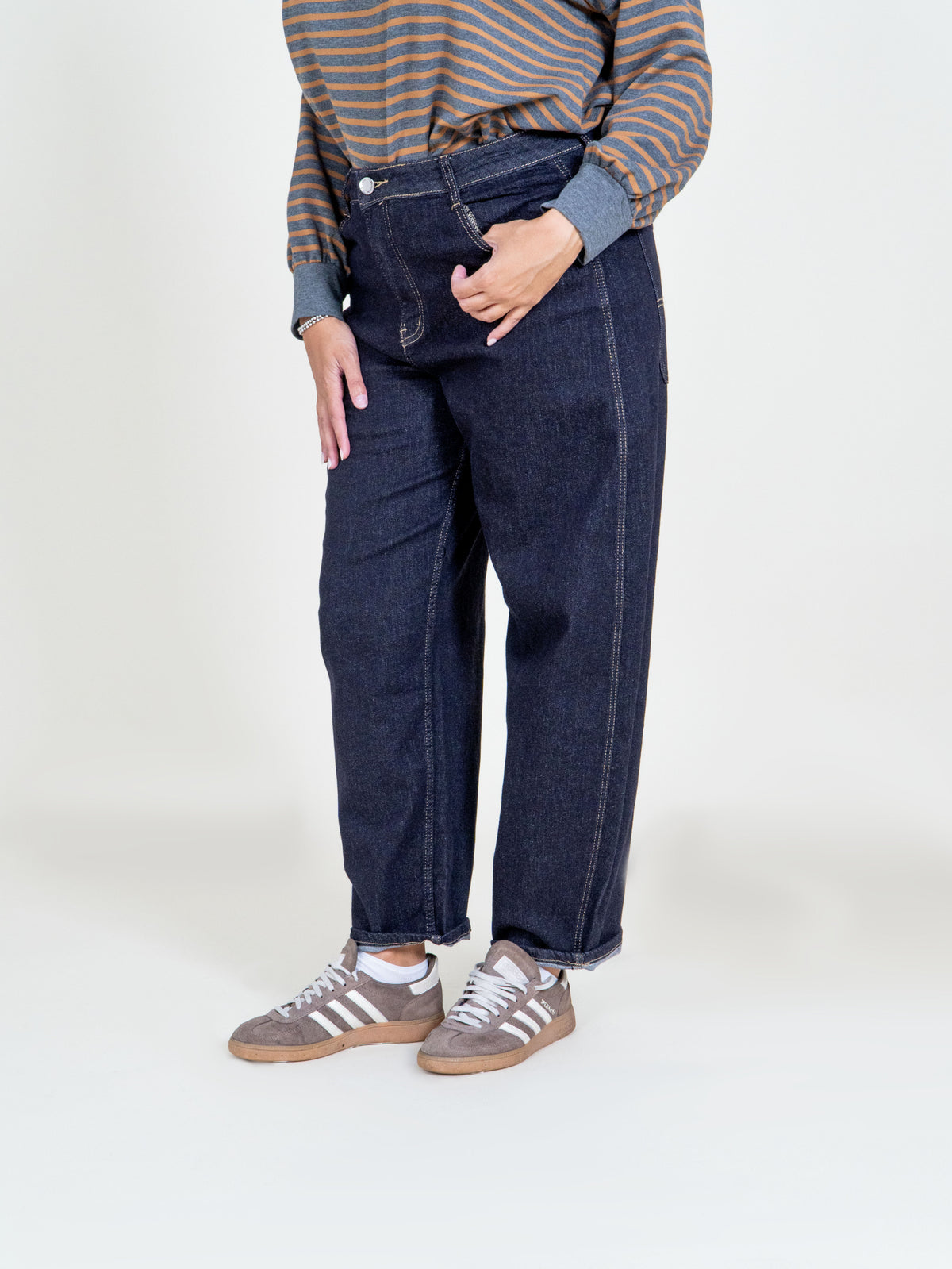 Jeans Barrel in denim blu scuro|Colore:Jeans