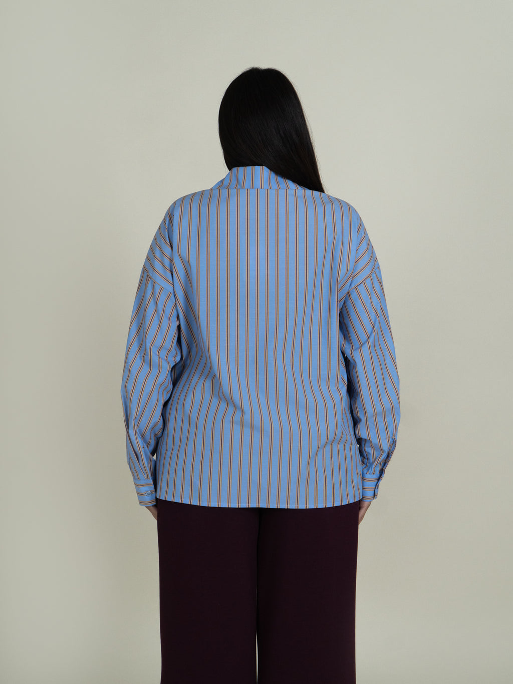 Camicia Oversize Azzurra a Righe|Colore:Celeste