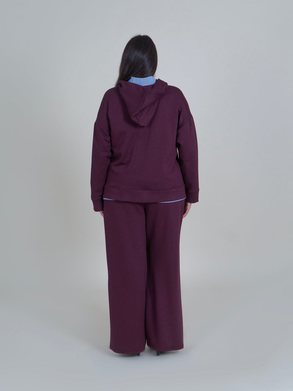 Felpa Bordeaux con Cappuccio e Zip|Colore:Bordeaux