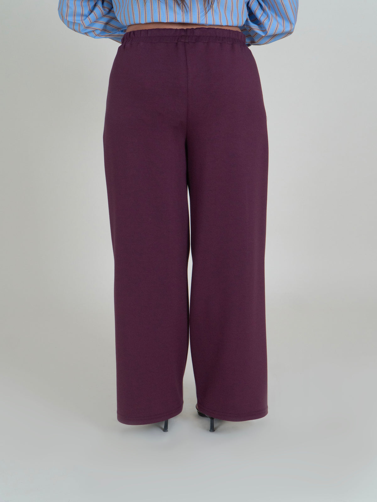 Pantaloni Palazzo Bordeaux in Felpa|Colore:Bordeaux