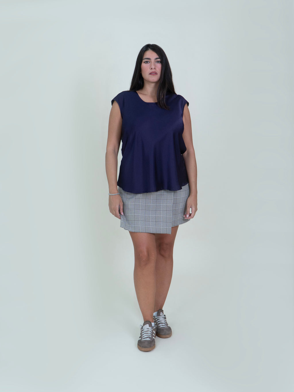 Top in raso con manica scesa|Colore:Viola