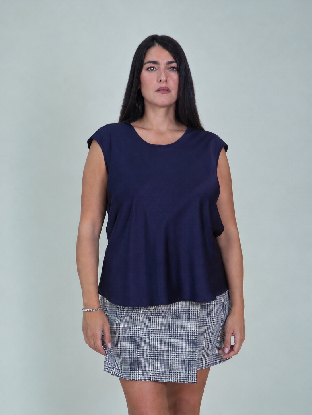 Top in raso con manica scesa|Colore:Viola