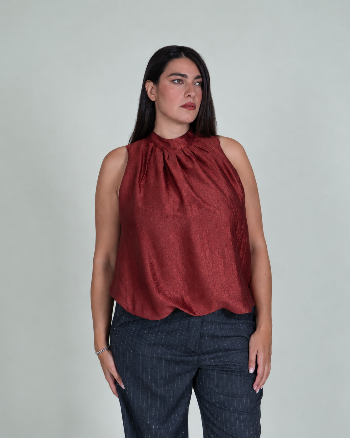 Top Mattone all'Americana Sblusato|Colore:Mattone