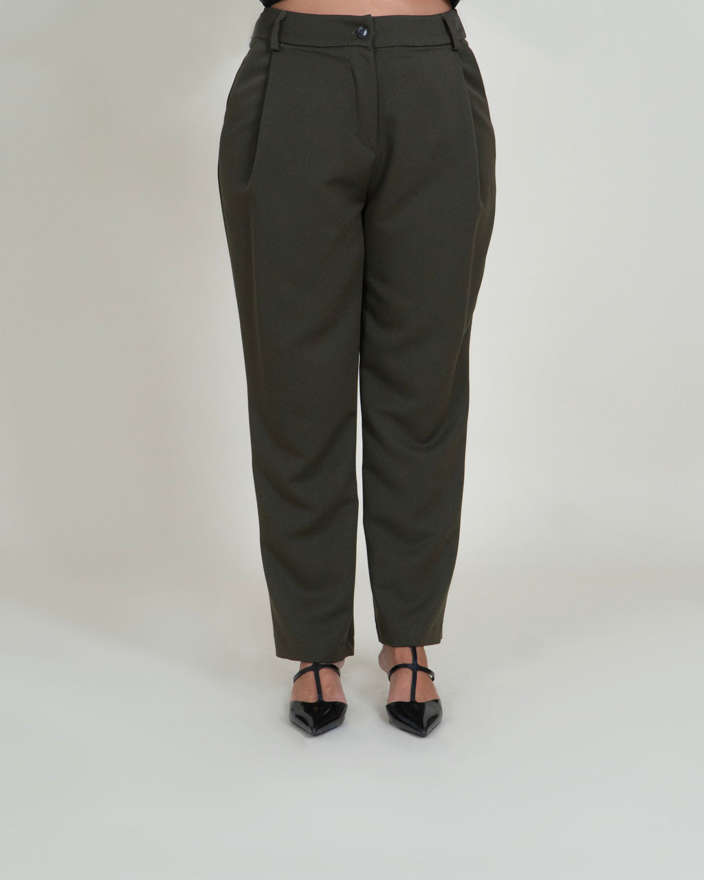 Pantaloni Verdi con Pinces|Colore:Verde militare