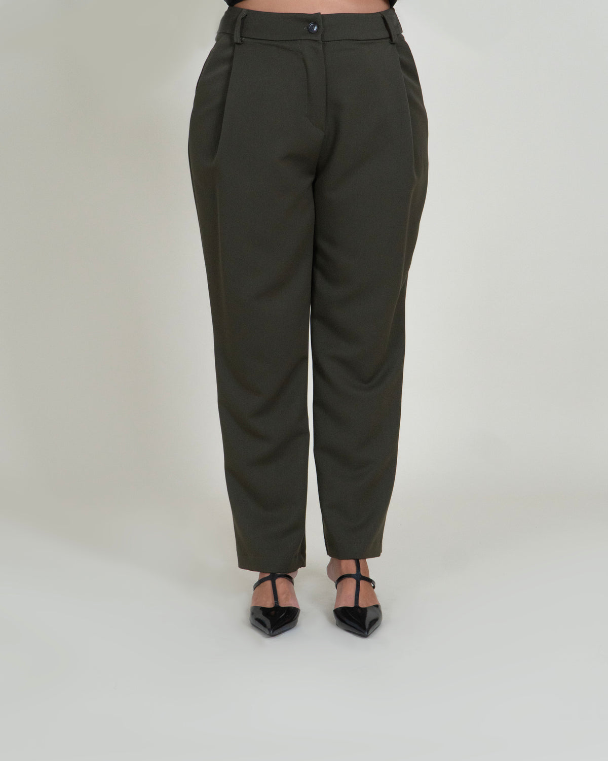 Pantaloni Verdi con Pinces|Colore:Verde militare