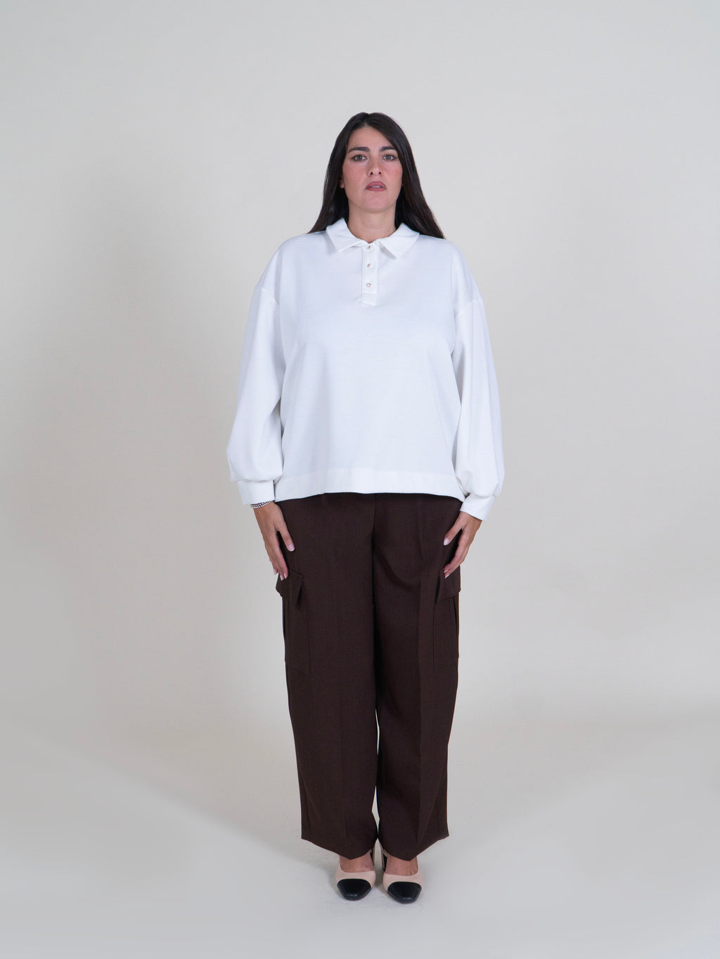 Pantaloni Ampi Cargo|Colore:Moro