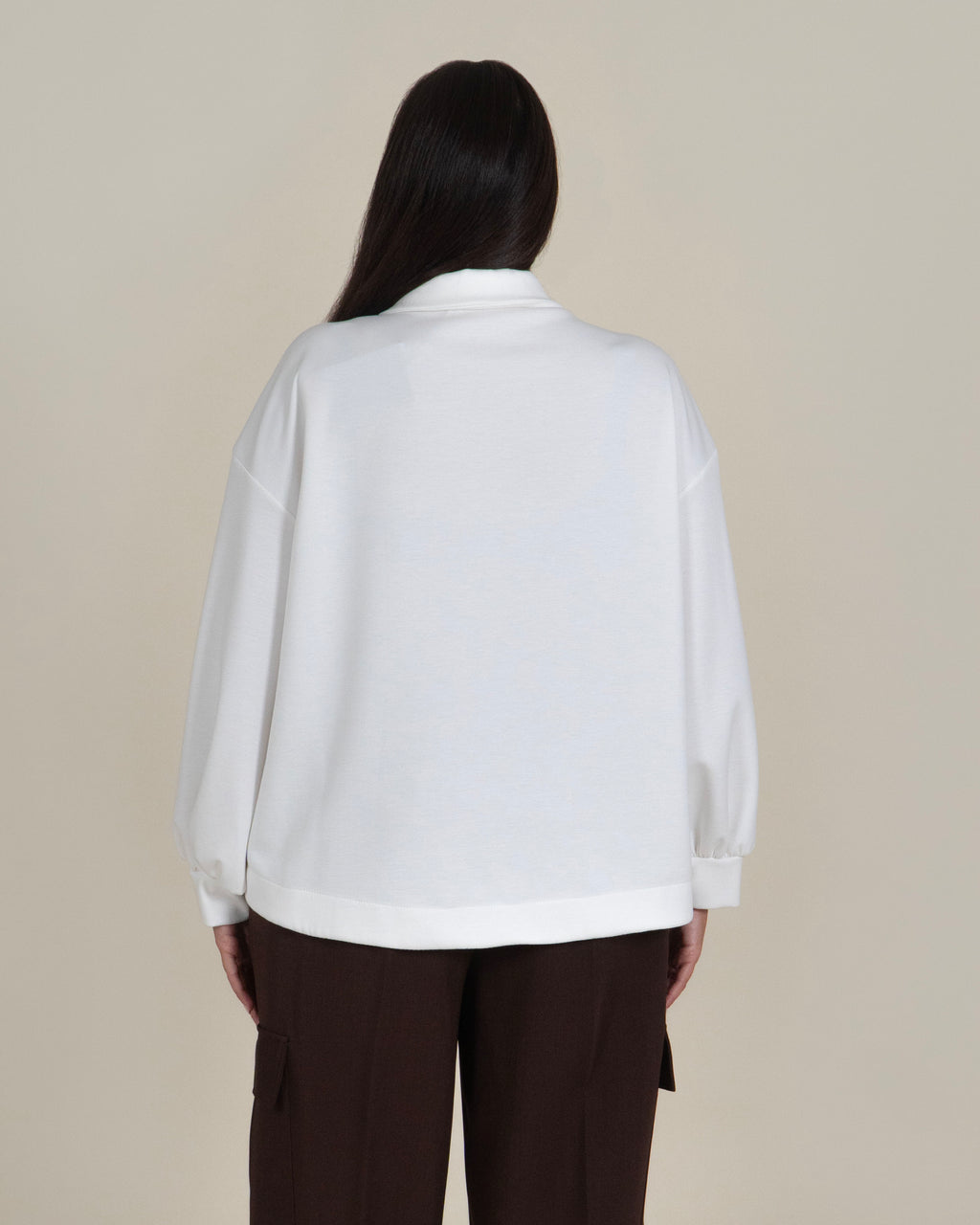 Felpa Polo Oversize|Colore:Panna