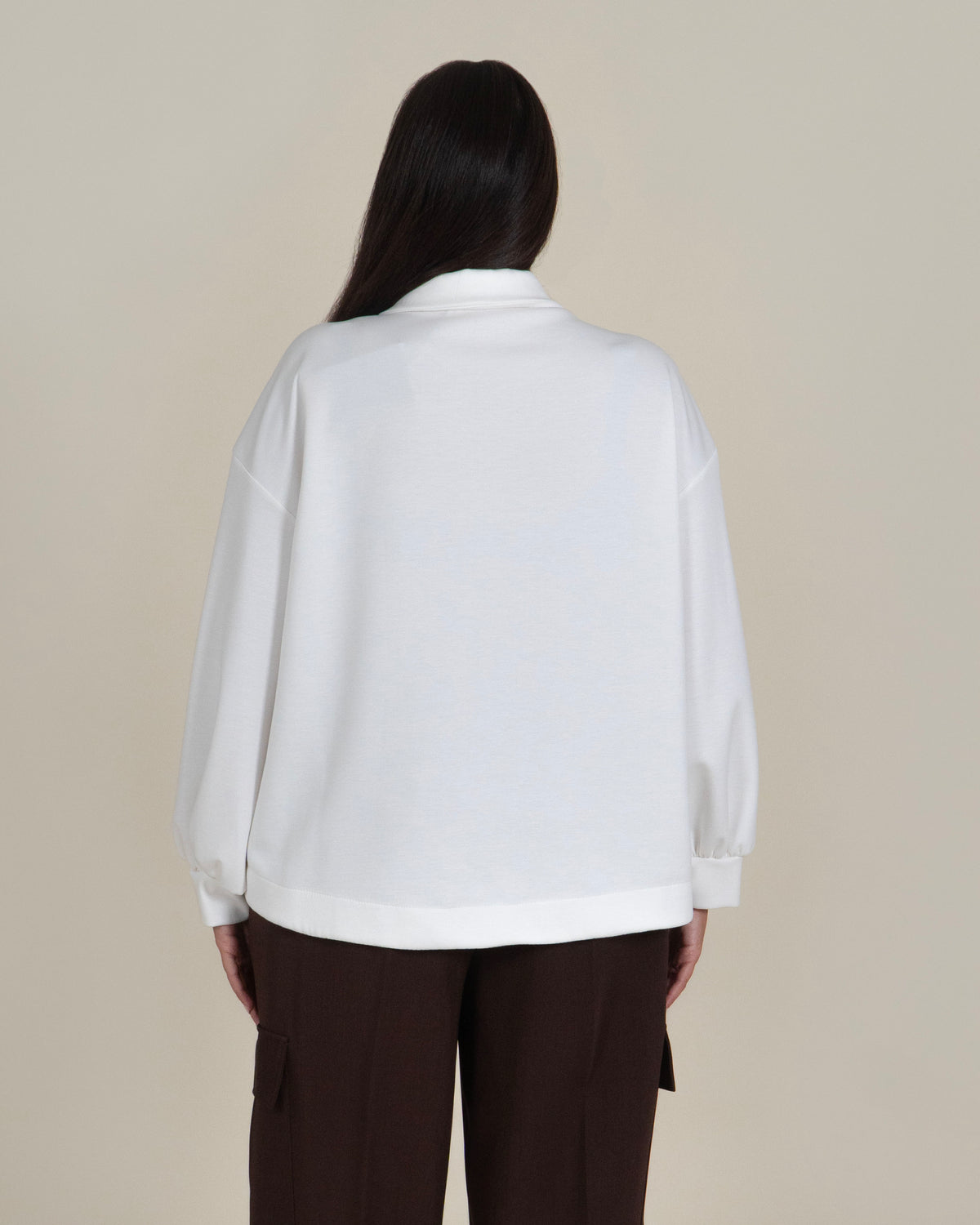 Felpa Polo Oversize|Colore:Panna