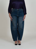 Jeans Balloon Effetto Sabbiato con Risvolto|Colore:Jeans