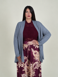 Cardigan Lungo in Maglia con Tasche|Colore:Grigio