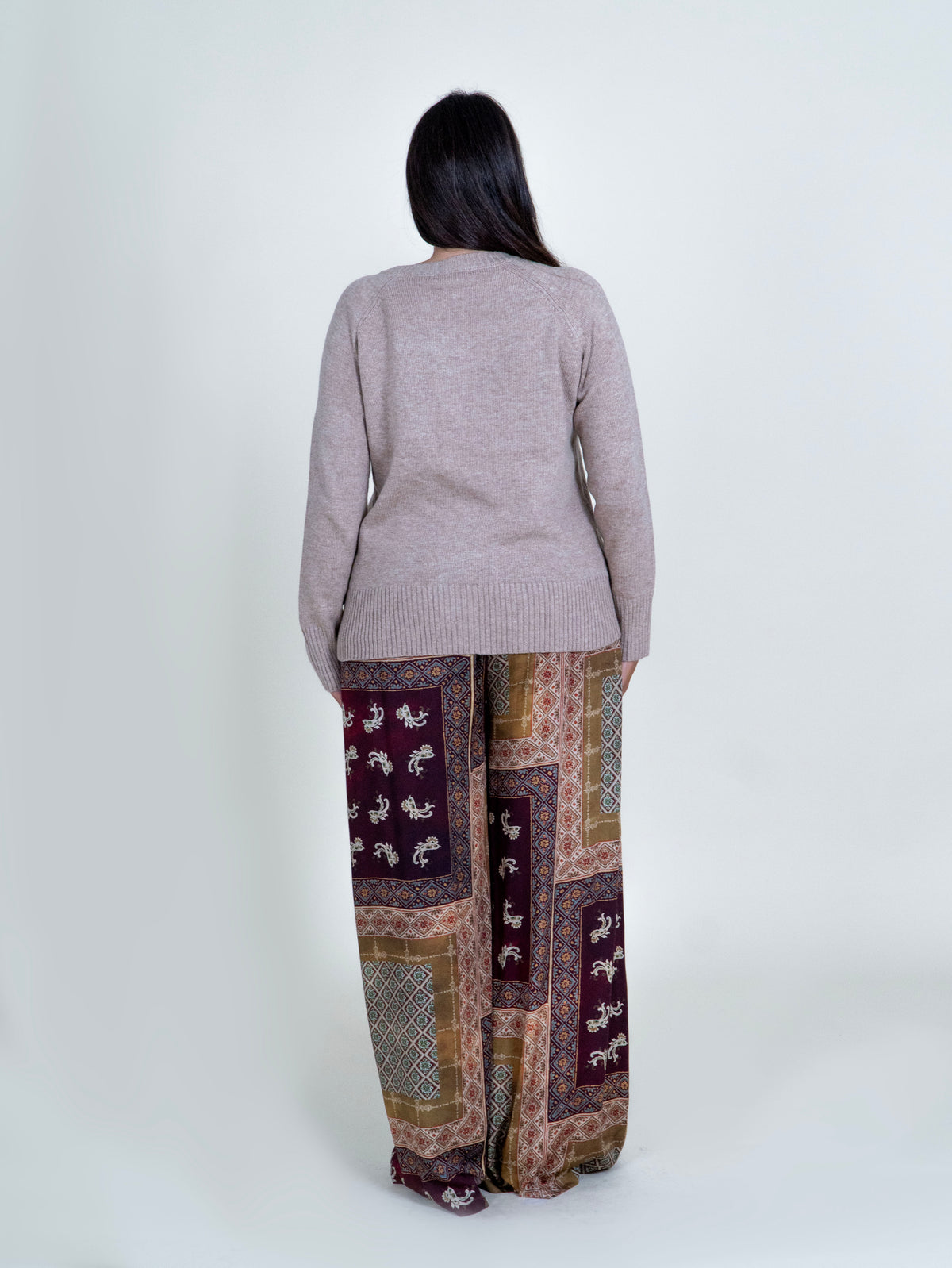 Maglia Girocollo con Bottoni|Colore:Beige