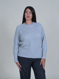 Maglia Girocollo con Filamenti in Lurex|Colore:Grigio