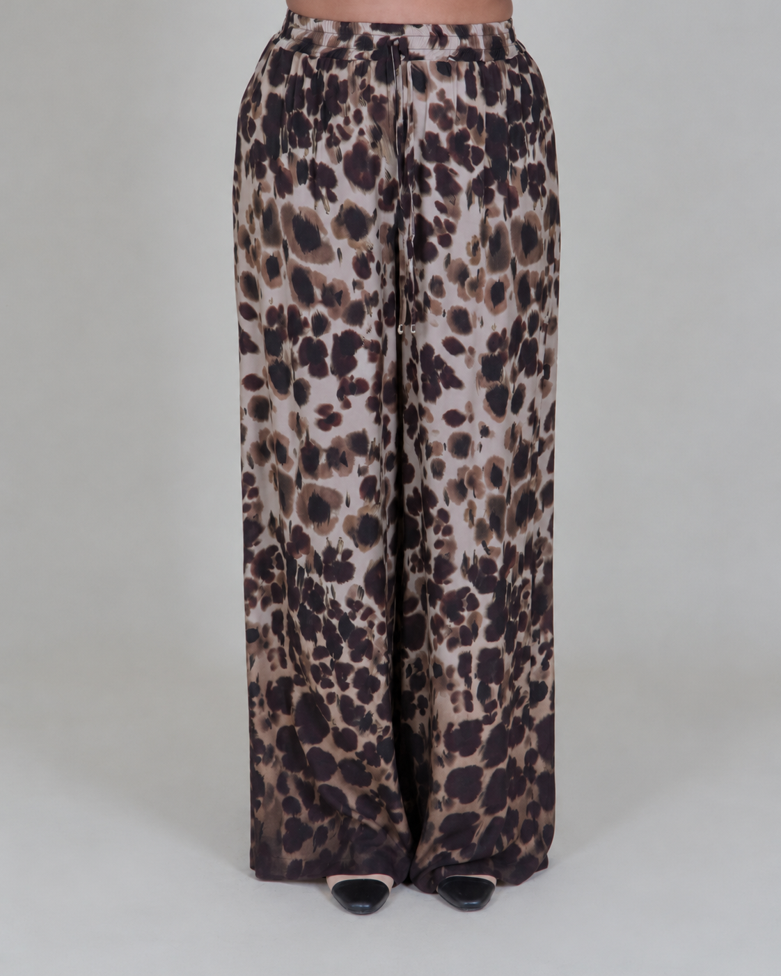Pantaloni Palazzo con Stampa Animalier|Colore:Moro
