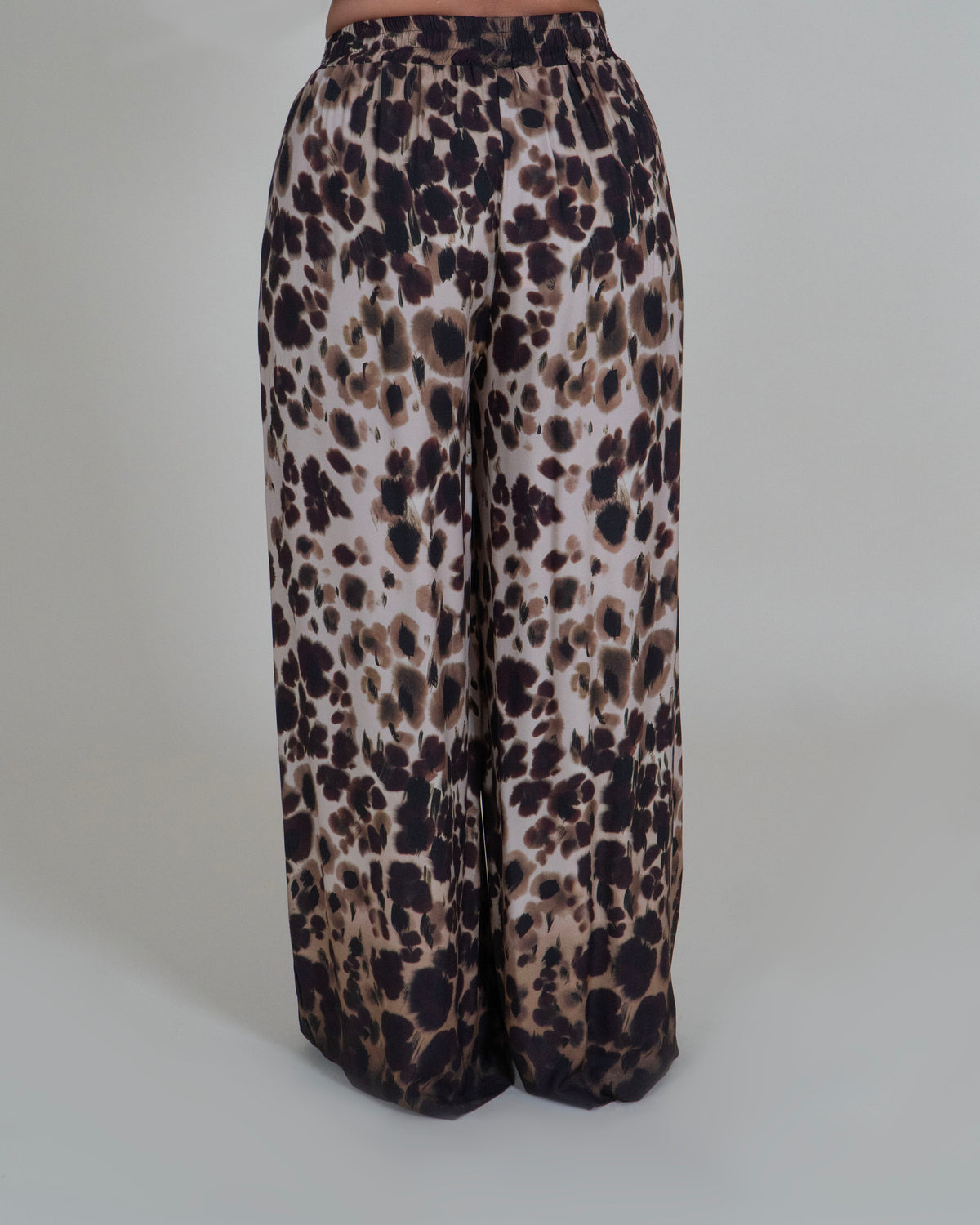 Pantaloni Palazzo con Stampa Animalier|Colore:Moro