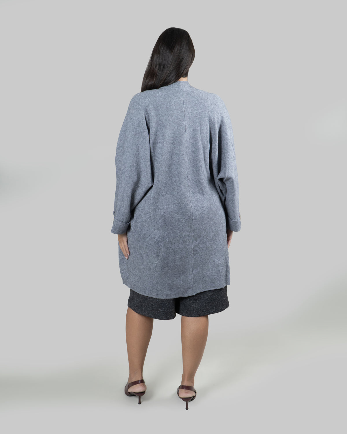 Cardigan Lungo Oversize con Tasche|Colore:Grigio