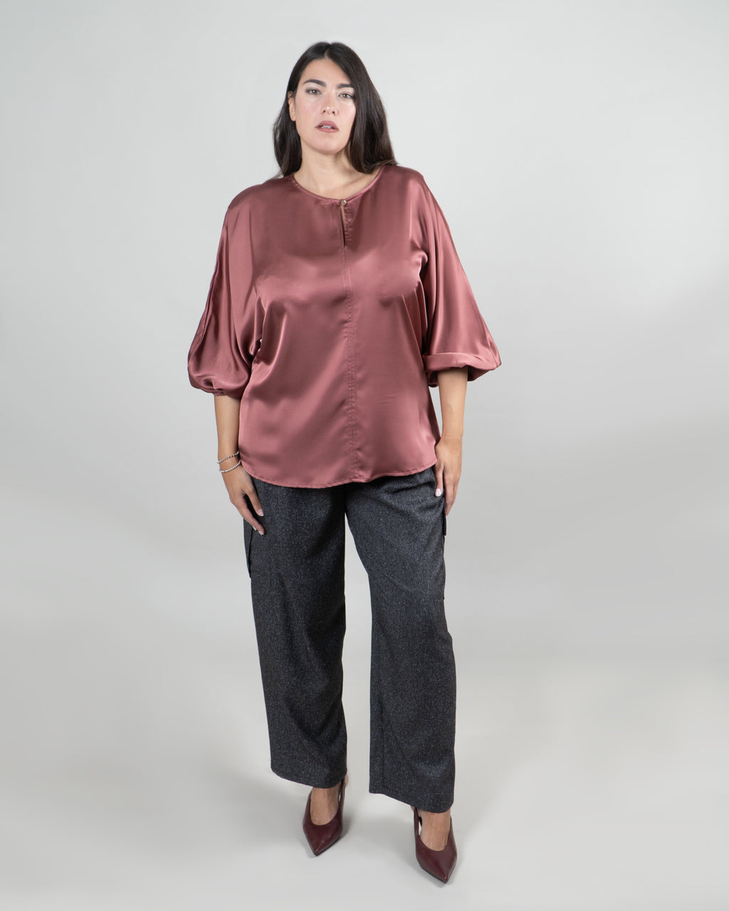Pantaloni Cargo in Grisaglia con Tasconi|Colore:Grigio