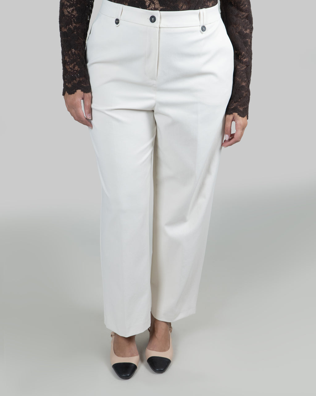 Pantaloni Ampi Capri|Colore:Burro