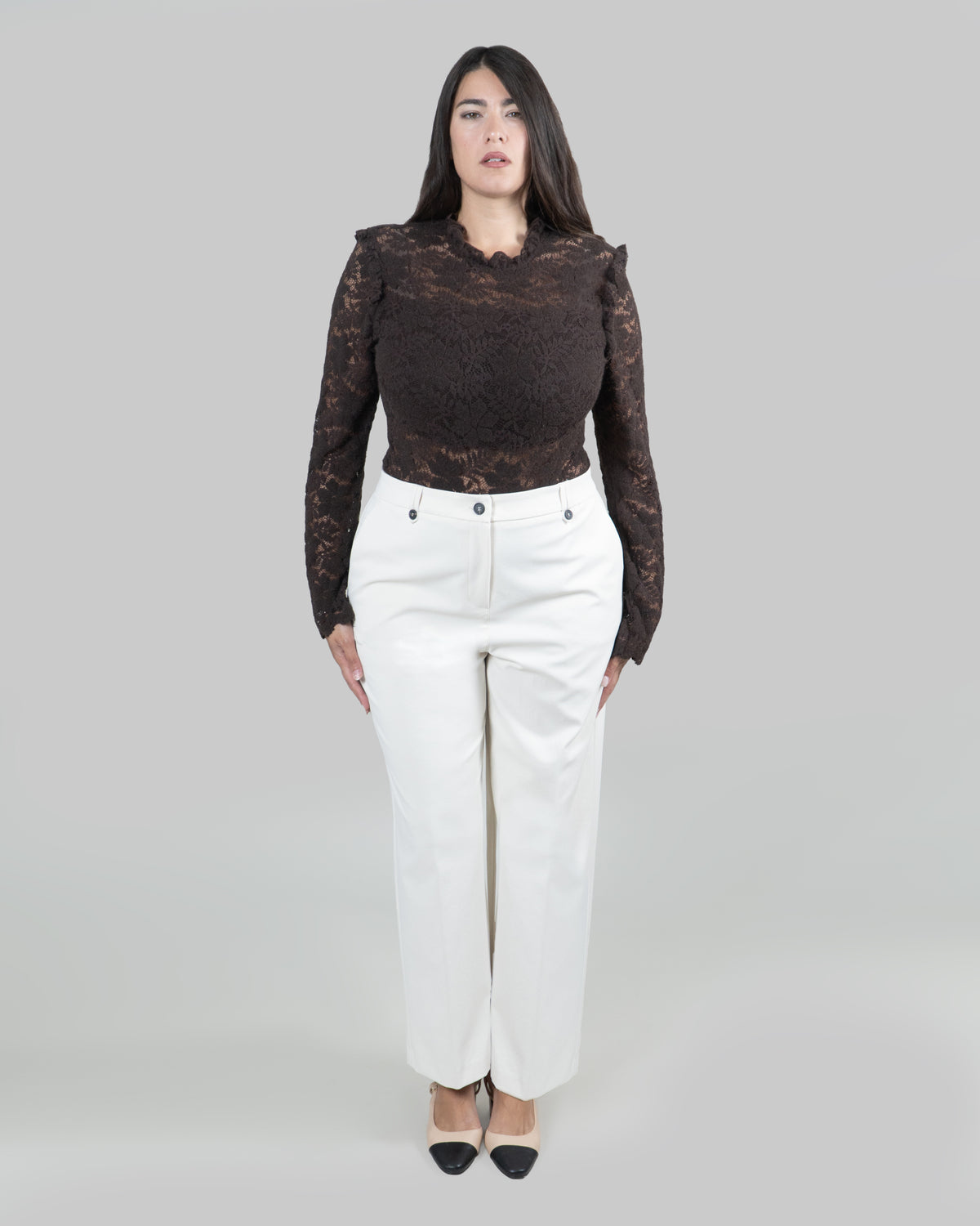 Pantaloni Ampi Capri|Colore:Burro