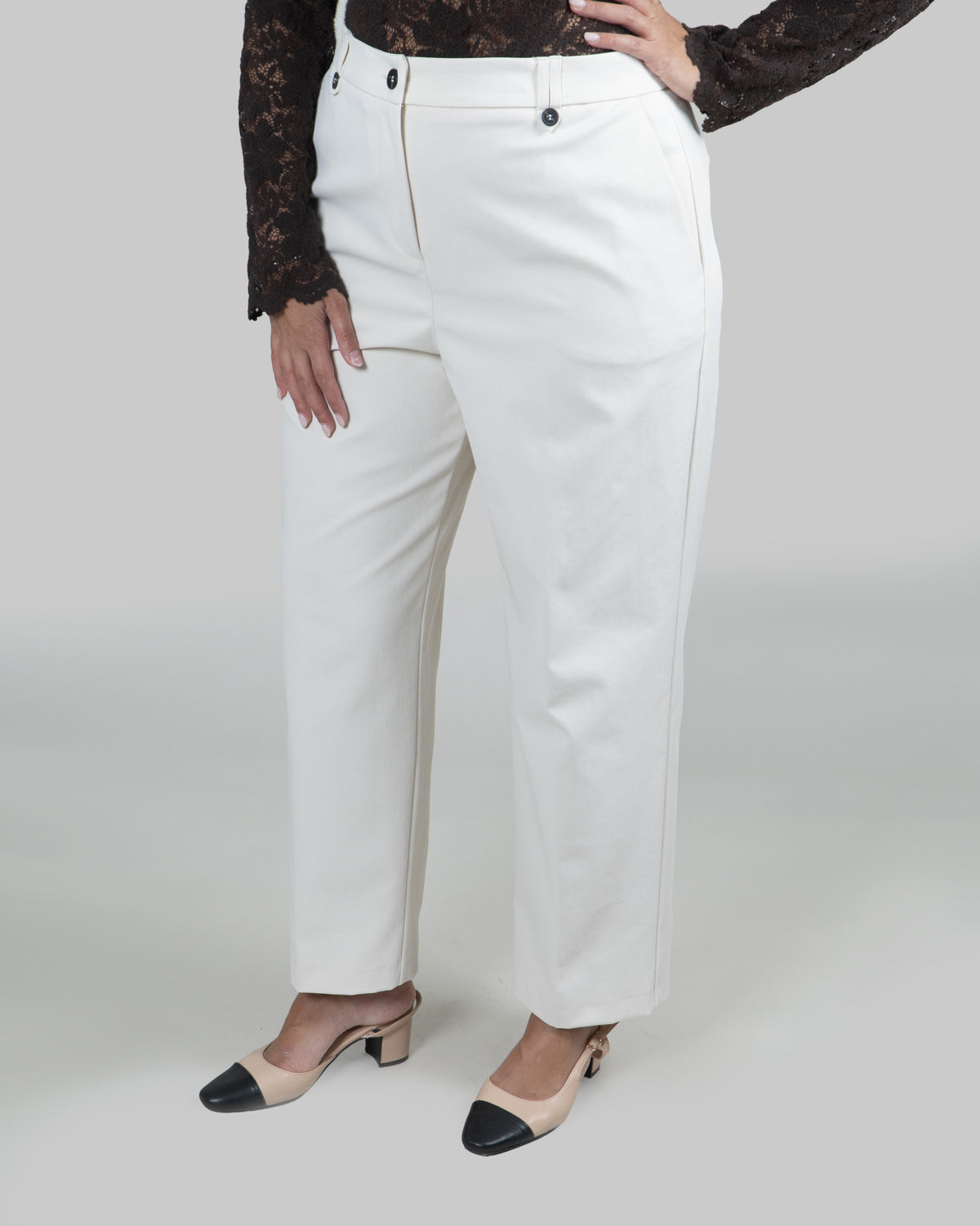 Pantaloni Ampi Capri|Colore:Burro