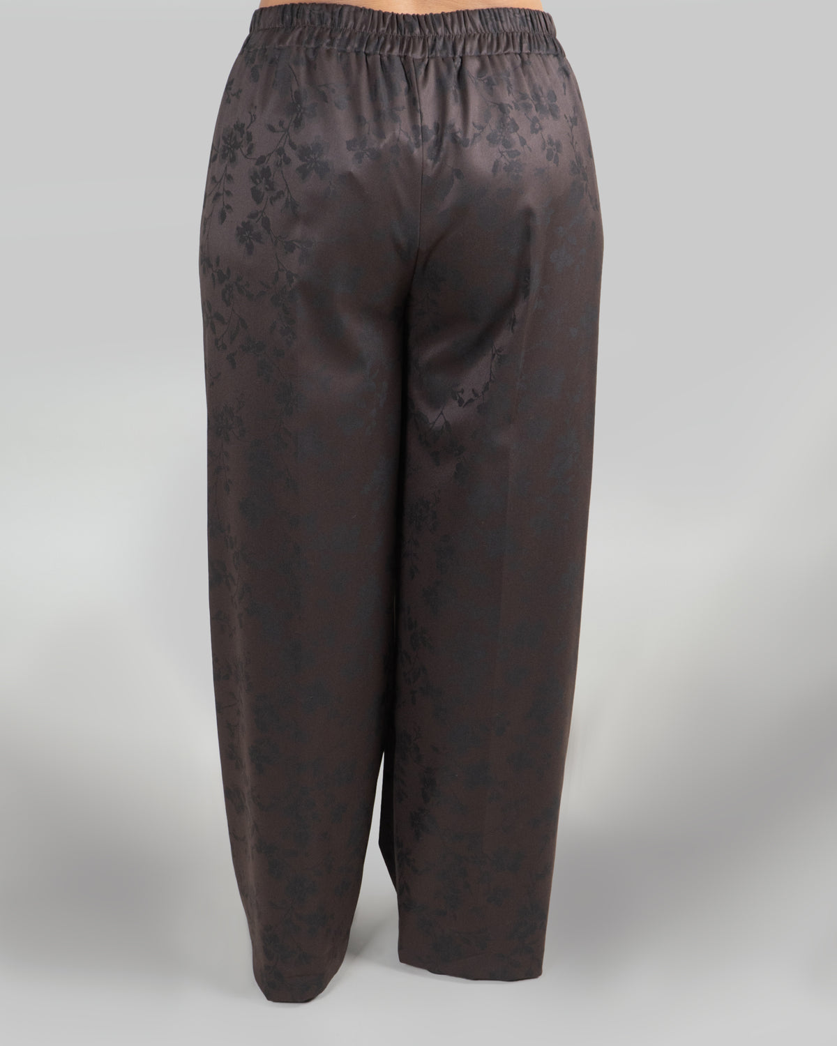 Pantaloni Palazzo Jacquard Floreale|Colore:Moro