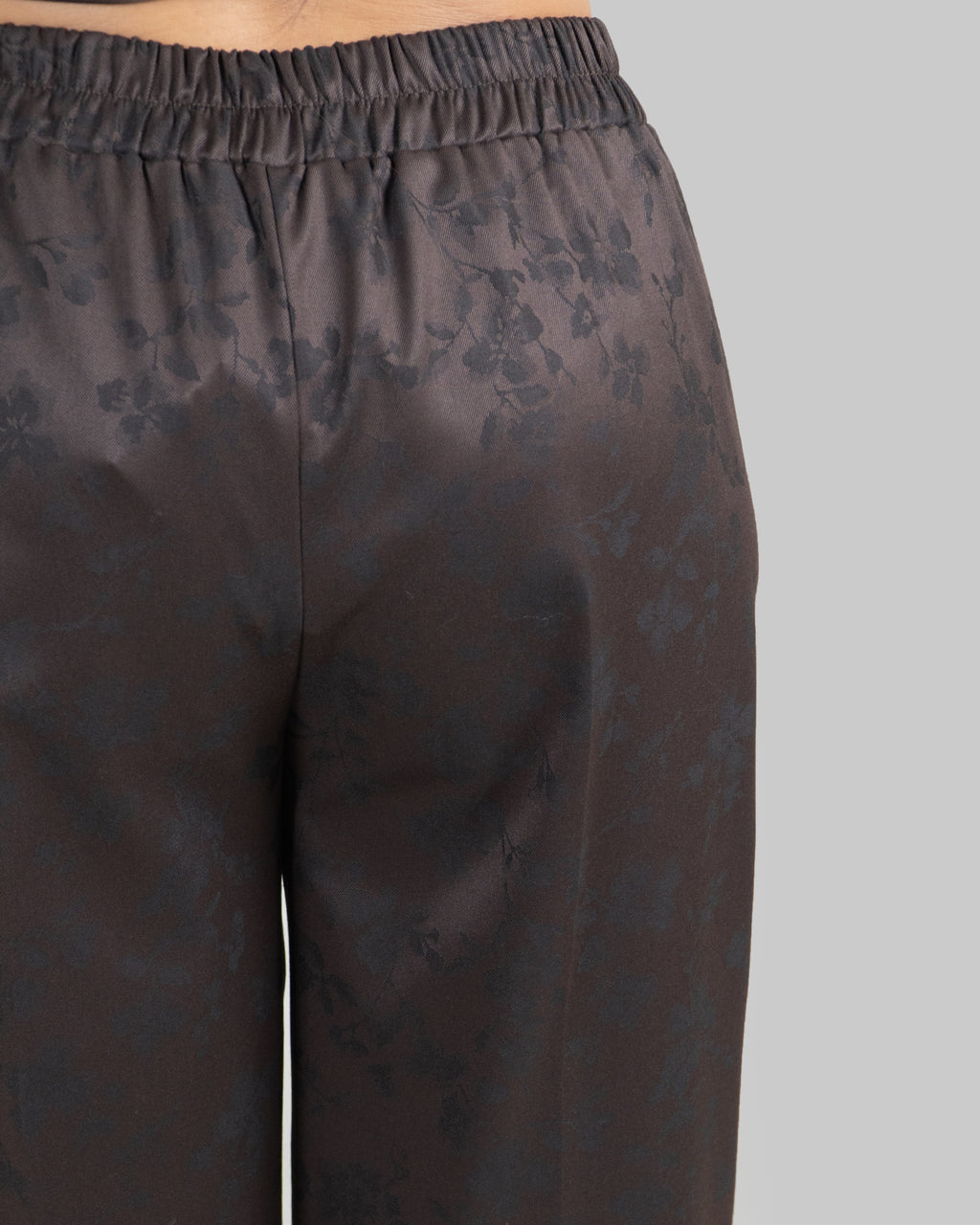 Pantaloni Palazzo Jacquard Floreale|Colore:Moro