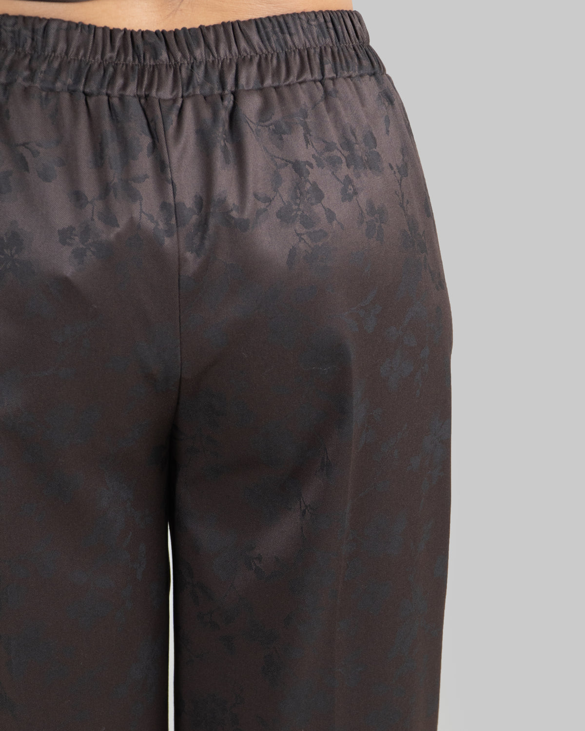 Pantaloni Palazzo Jacquard Floreale|Colore:Moro
