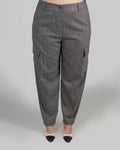 Pantaloni Cargo Spigati con Tasche Laterali|Colore:Marrone