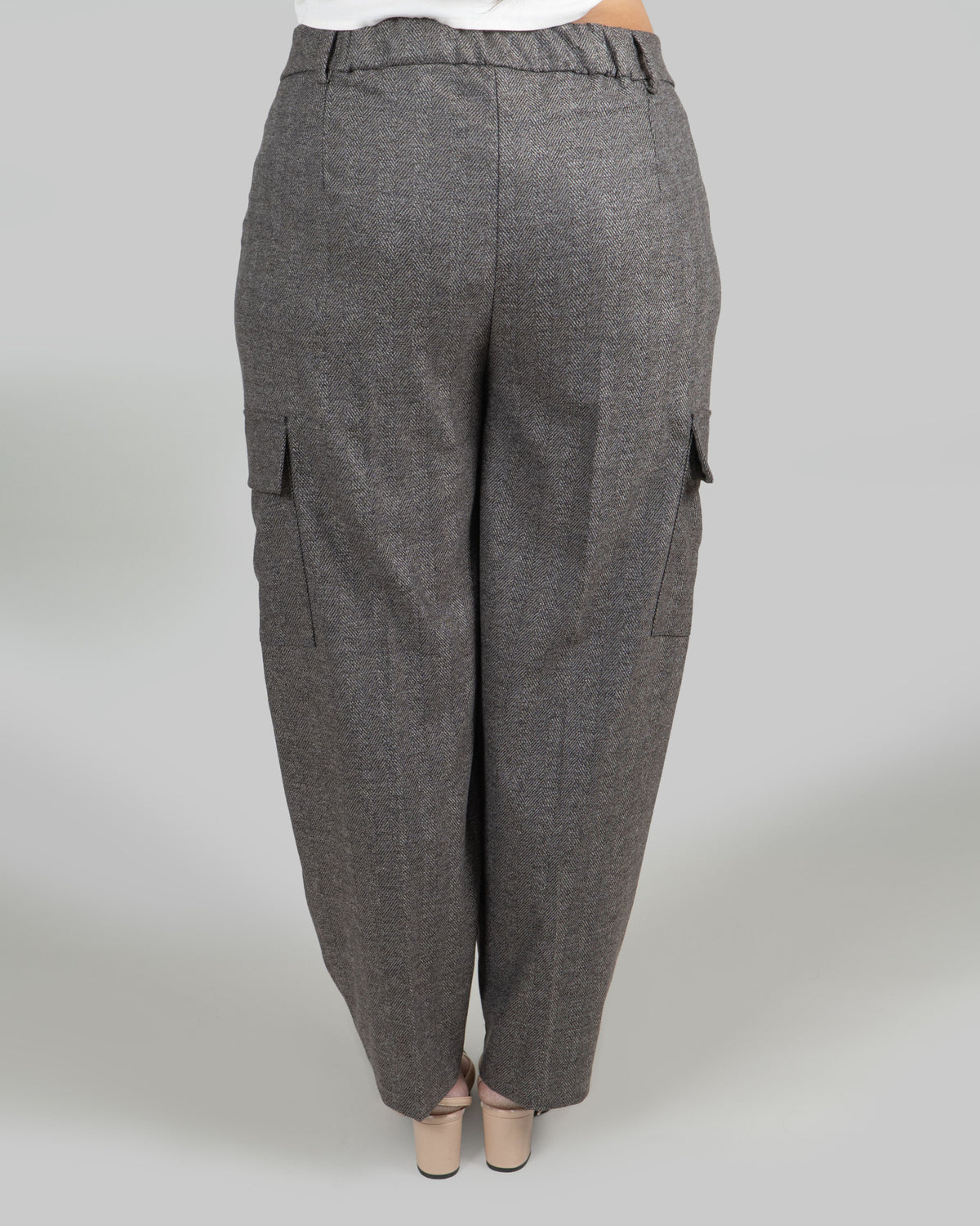 Pantaloni Cargo Spigati con Tasche Laterali|Colore:Marrone