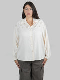 Camicia in Viscosa con Applicazioni Luminose|Colore:Panna
