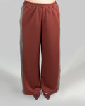 Pantaloni Palazzo Bicolore in Felpa|Colore:Moro
